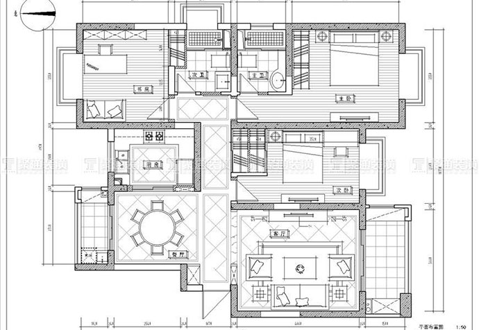 浦東新區(qū)綠地崴廉公寓132㎡公寓簡歐風(fēng)格裝修