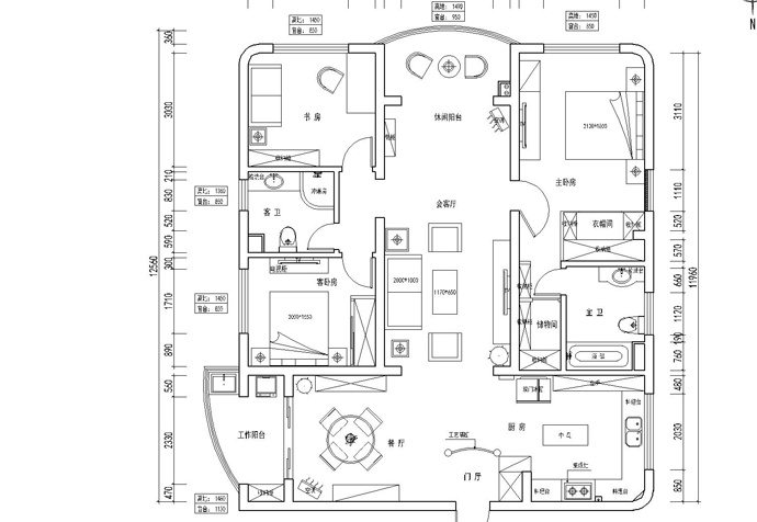 靜安區(qū)興星公寓153m2大平層新古典風(fēng)格設(shè)計(jì)