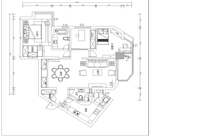 徐匯區(qū)東方曼哈頓130㎡公寓新中式風(fēng)格裝修