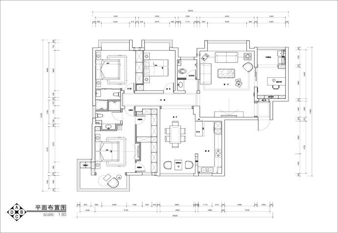 楊浦區(qū)東方名城140㎡公寓現(xiàn)代風(fēng)格裝修